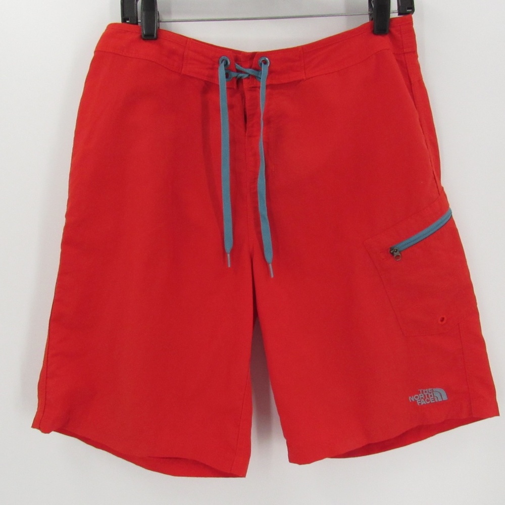 The North Fac Red/Light Blue Board Shorts Men's 30